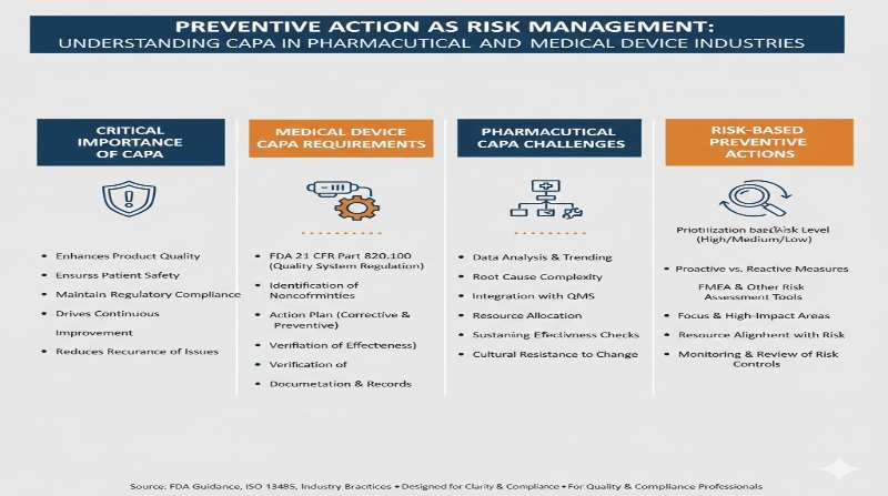 CAPAと予防措置のリスクマネジメントに関するインフォグラフィック