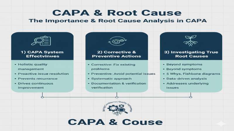 CAPA root cause analysis infographic
