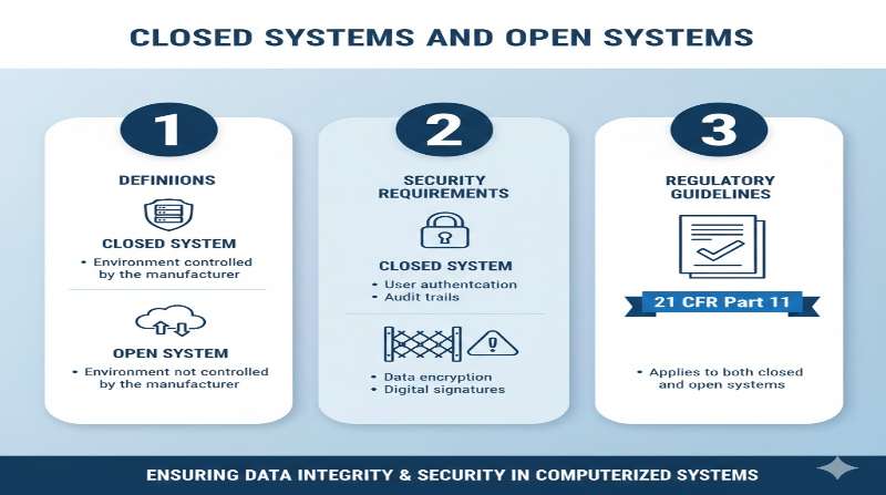 Closed Systems and Open Systems infographic