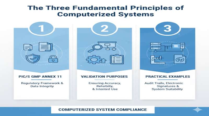 The Three Fundamental Principles of Computerized Systems infographic