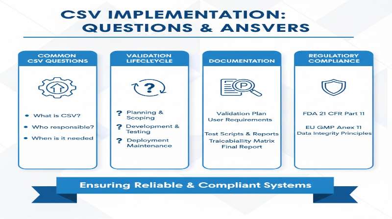 Questions and Answers on CSV Implementation infographic