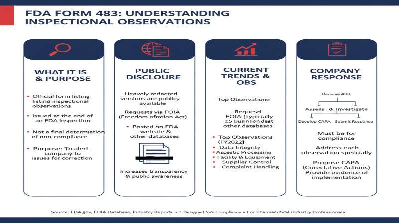 FDA Form 483の査察所見に関するインフォグラフィック
