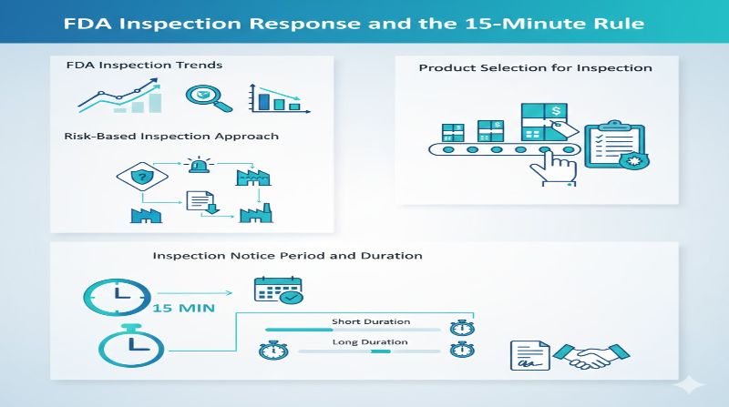 FDA Inspection Response and the 15-Minute Rule infographic