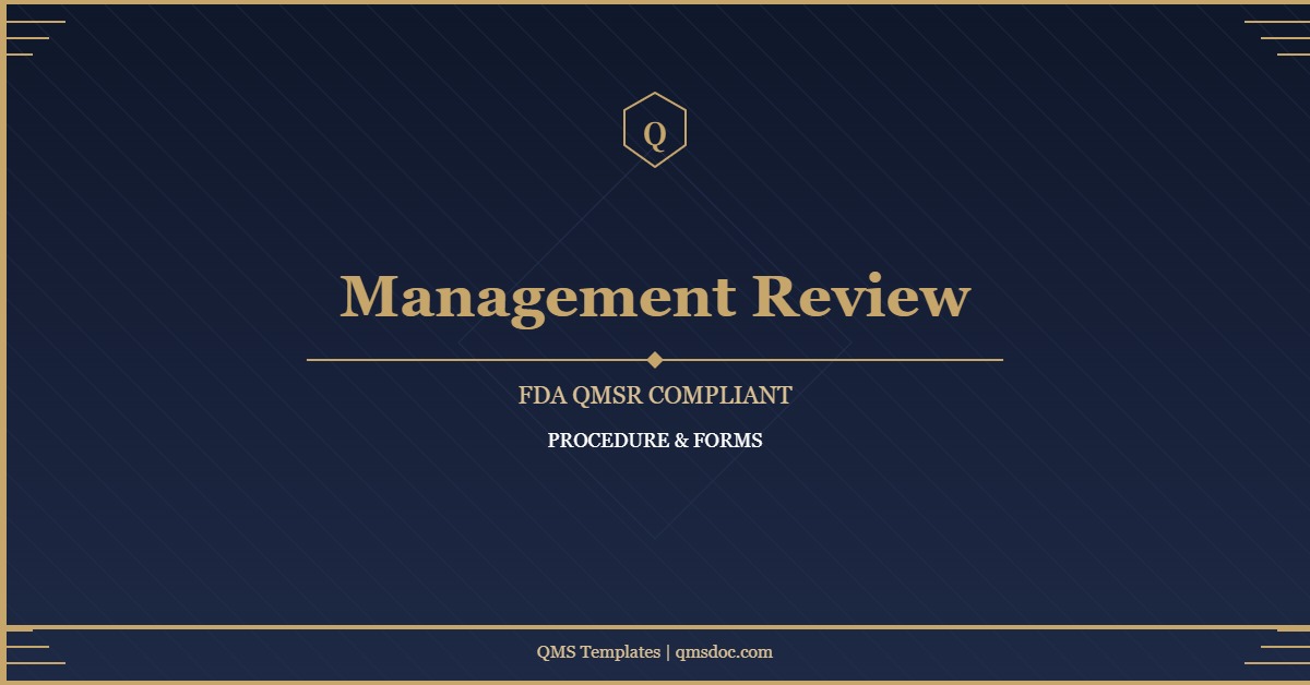 FDA QMSR Management Review Policy & Procedure