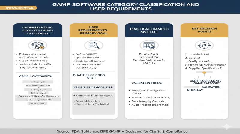 GAMPソフトウェアカテゴリ分類とユーザー要件 インフォグラフィック