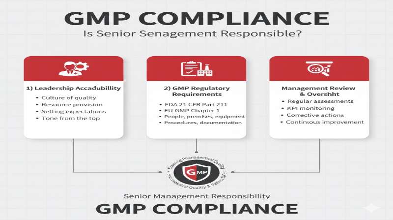 GMP Compliance infographic - Senior Management Responsibility