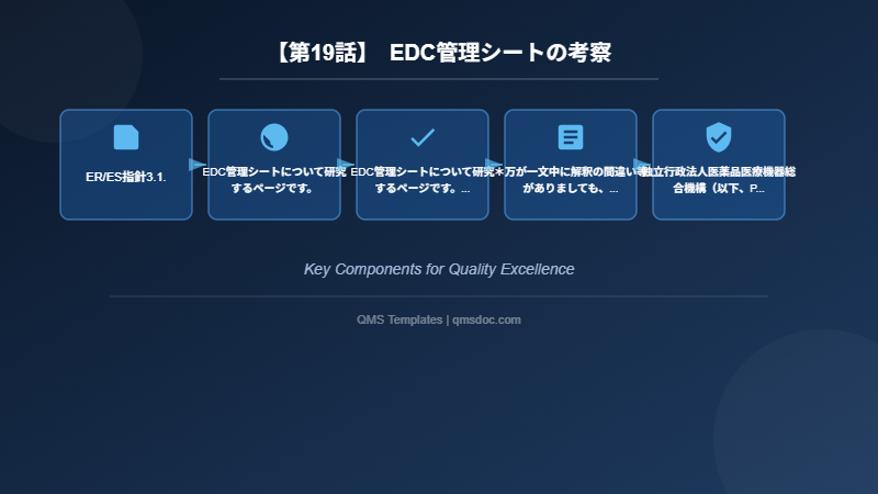 【第19話】　EDC管理シートの考察