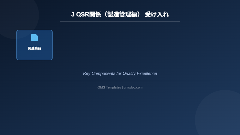 3 QSR関係（製造管理編） 受け入れ