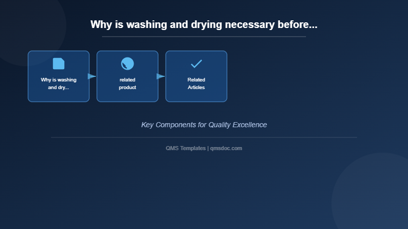 Why is washing and drying necessary before sterilization?