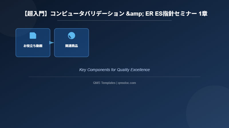 【超入門】コンピュータバリデーション & ER ES指針セミナー 1章